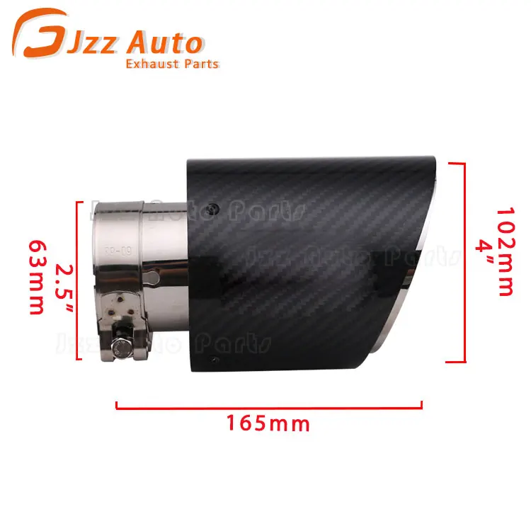 Decorate Exhaust Muffler Tail Pipes Stainless Steel Black Carbon Fiber Universal Exhaust Tips for Car