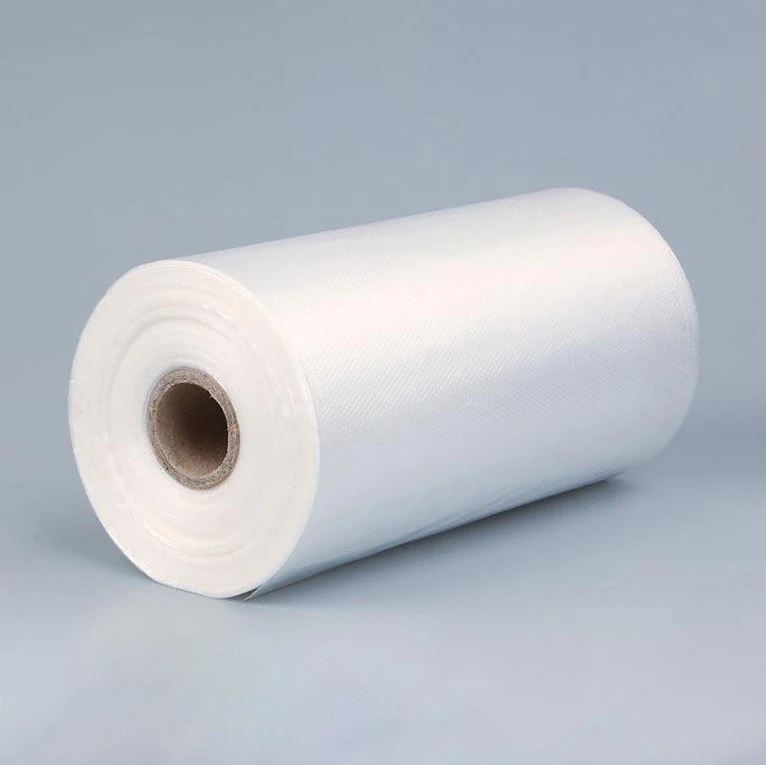 Supermarket roll bags with PE white plastic