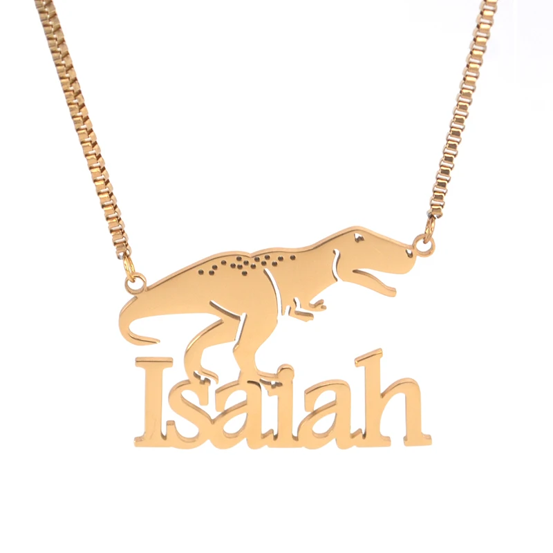 
Personalised Custom 18K Gold Plated Letter Name Plate Necklace 