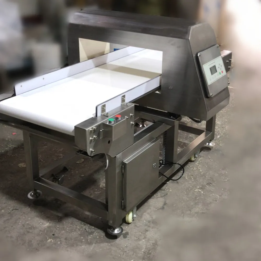 Dwarf Bean Industry Metal Detector Drop through / rejector Dried shrimps Processing with Buzzer and lamp alarm