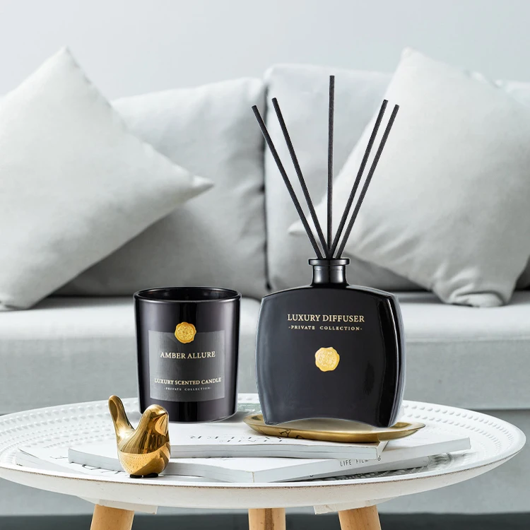 Hotel Home Decor Eco Friendly Aroma Oil Refill Reed Diffuser Scented Candle Holiday Gift Set Manufacturer Wholesale