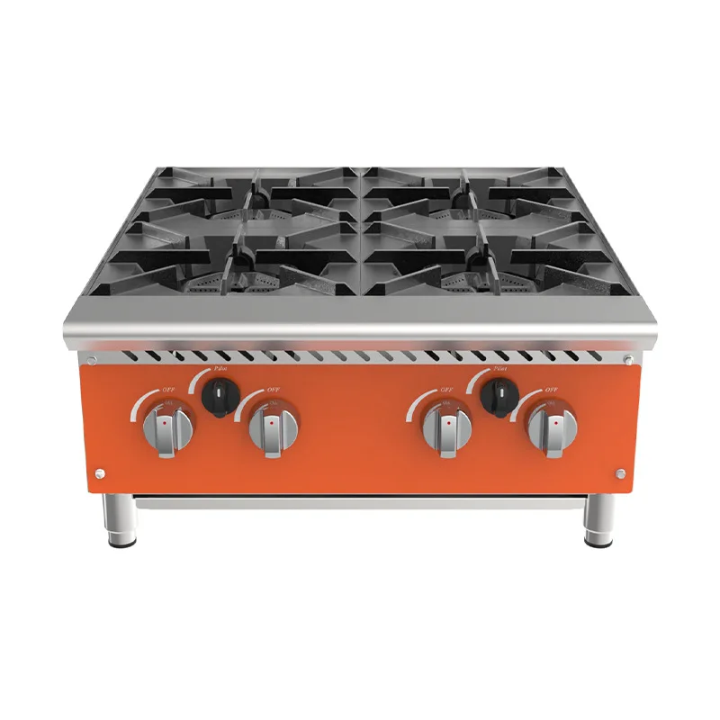 Factory Price Professional Restaurant Kitchen Commercial Cooktop Stainless Steel Gas Burner Stove Countertop