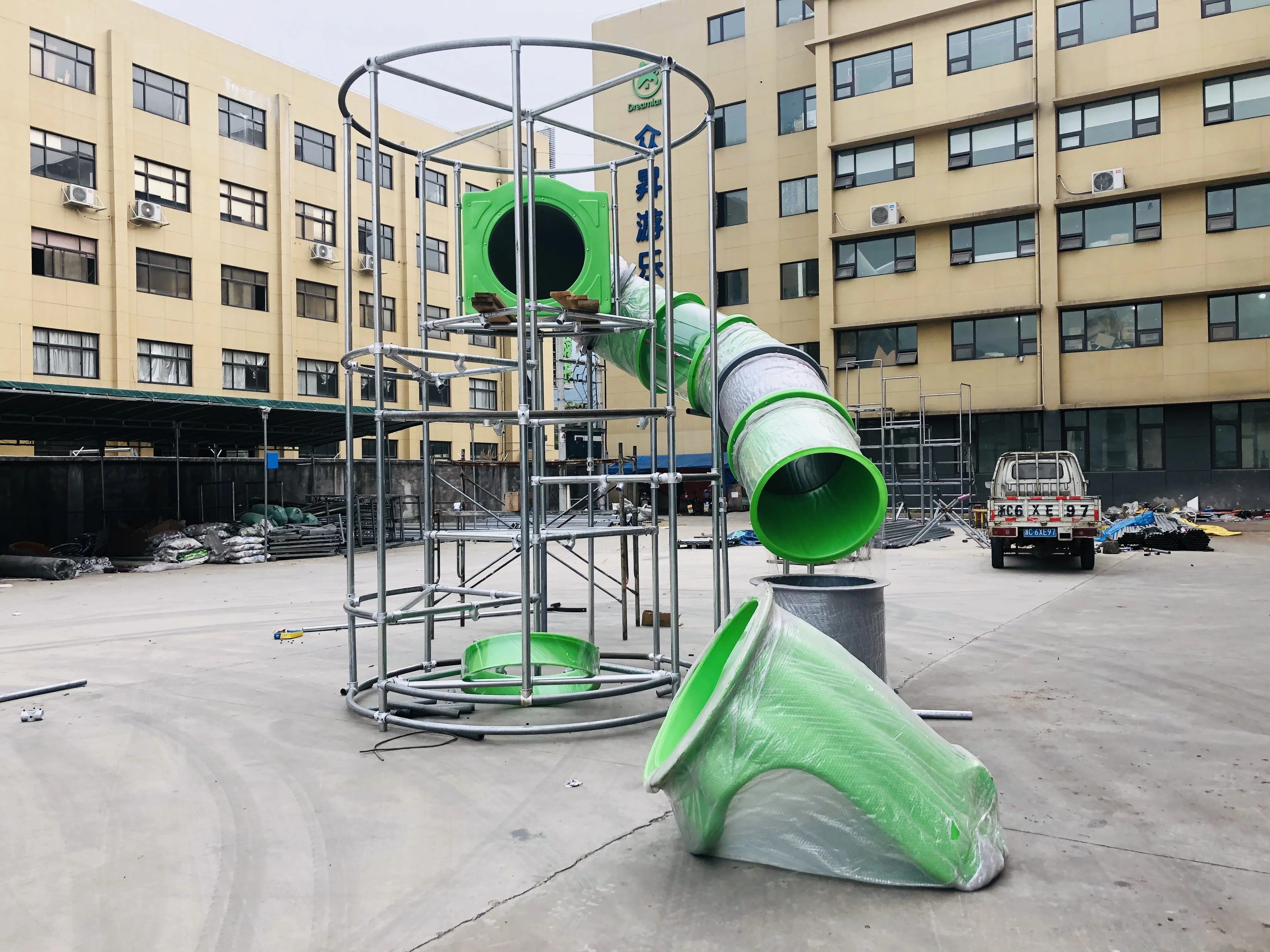 
New indoor Playground Style Play Set Basketball Slide, Single Toddler Swing Indoor Playground 