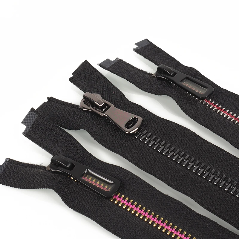 Custom Zippers 5# Fermeture Eclair Open End Silver Gold Gun Black Cremallera Metal Zipper Tape