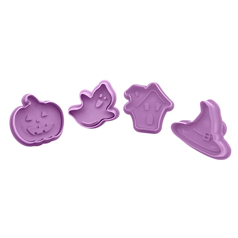 
3D Stamp Cartoon Plastic DIY Cookie Cutter with Spring-action Cookie Tools Durable Kitchen Tools Custom Packing Acceptable 