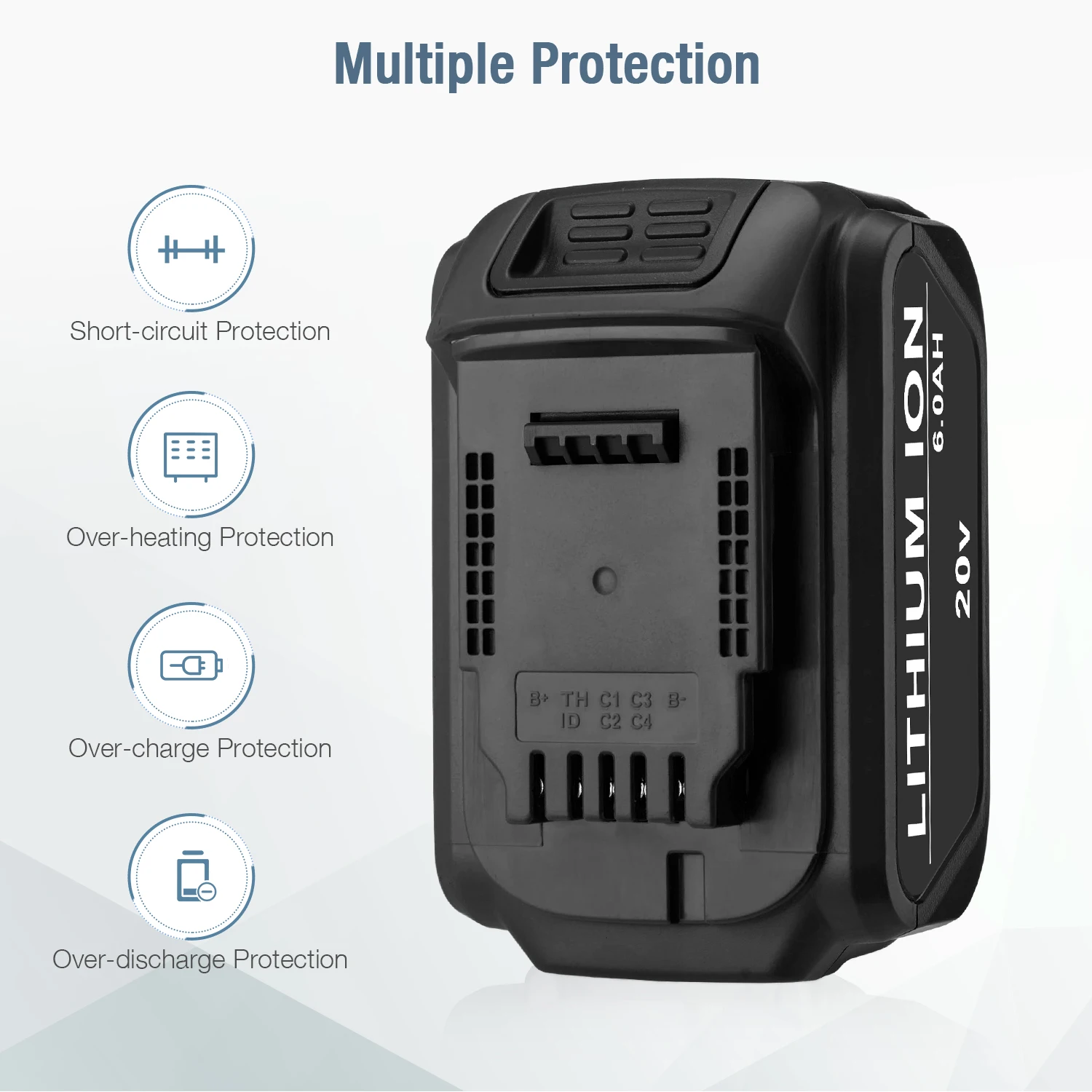 20v 6000mAh 20 volt Power Tools Rechargeable Lithium Battery Packs Lithium ion Batteries For De walt 20 volt Battery