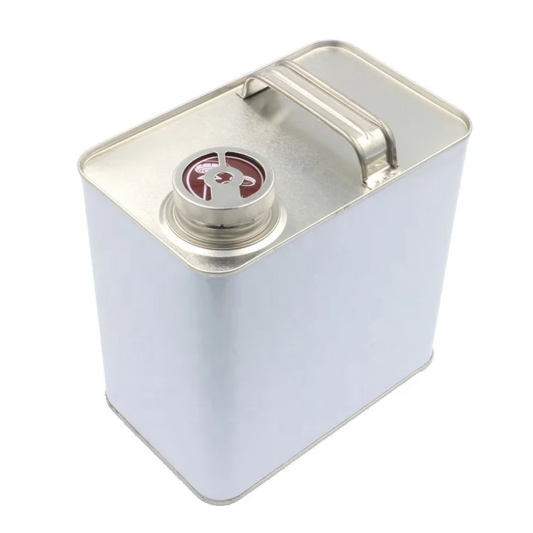 White Custom logo 2.5L Engine Oil small square can Metal Package Paint Cans 10 liter paint Tin Can With Press Lid