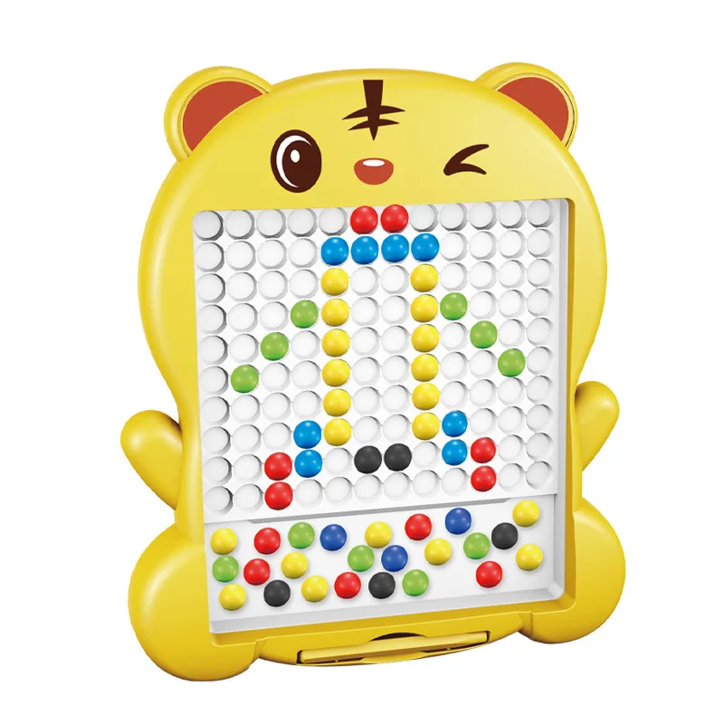 Magnetic Fidget Kids Toy Learning Puzzle Educational Magnetic Tablet Colorful Beads Drawing Board Magpad Dots/Magnetic Tiles