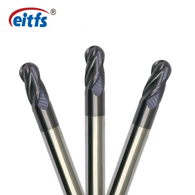HRC 60 Tungsten Carbide Ball Nose End Mill In Milling Cutter For Steel