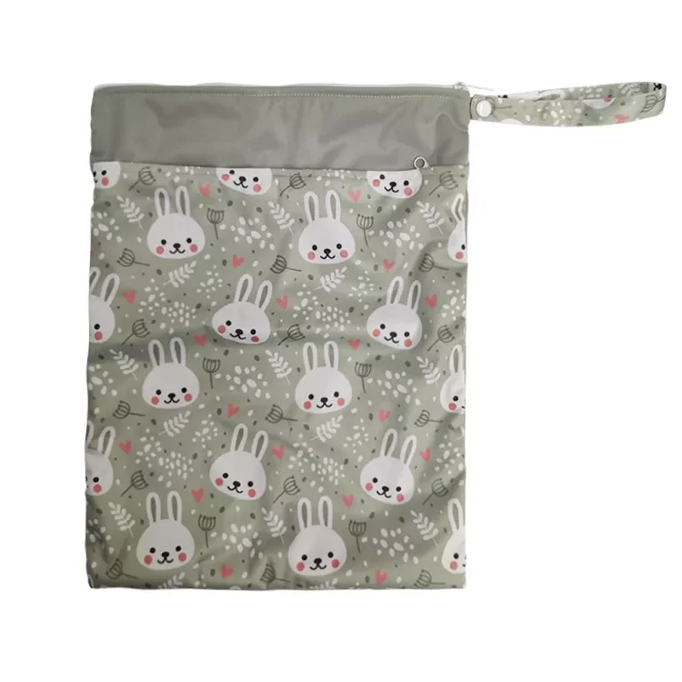 Пользовательские водонепроницаемые моющиеся сумки для подгузников PUL, влажная сумка для подгузников