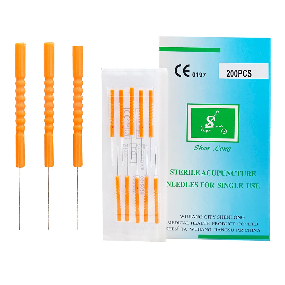 Shenlong Detox Needles 200pcs Sterile Acupuncture Detox Needing Dry Needing Medical Sterile Plastic Handle Face Beauty Needle