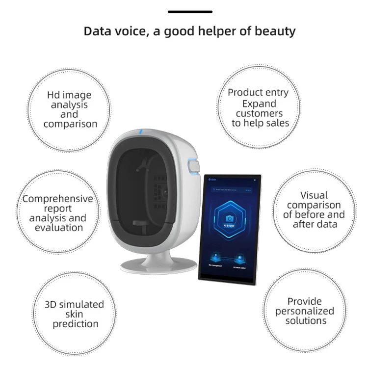 3D Facial O1 Spectrum Skin Analyzer Machine Ai Intelligent Skin Test Analysis Acne Face Scanner