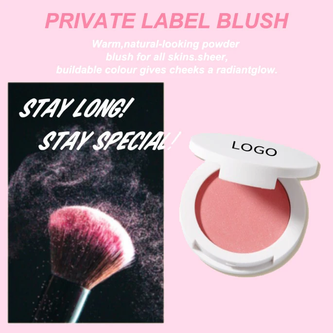 Best vegan makeup pressed powder with blush private label high pigmented wholesale unique pressed blush powder