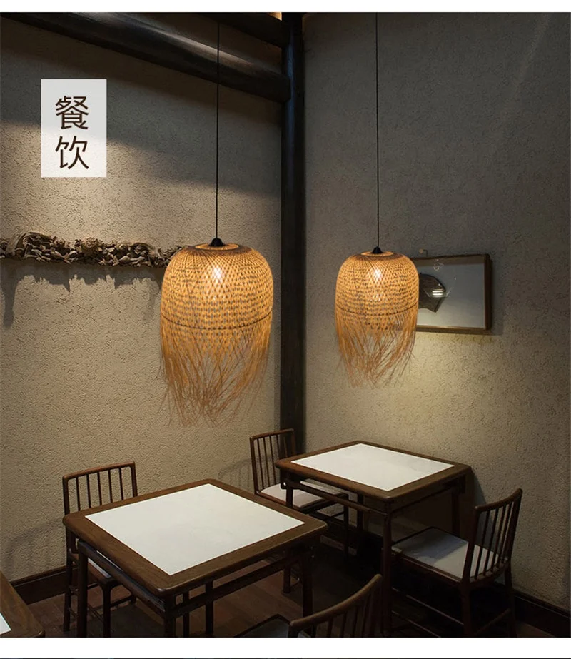 Indonsian rattan seagrass lamp shade bamboo cage wicker weaving ceiling chandelier pendant lighting from zhongshan factory