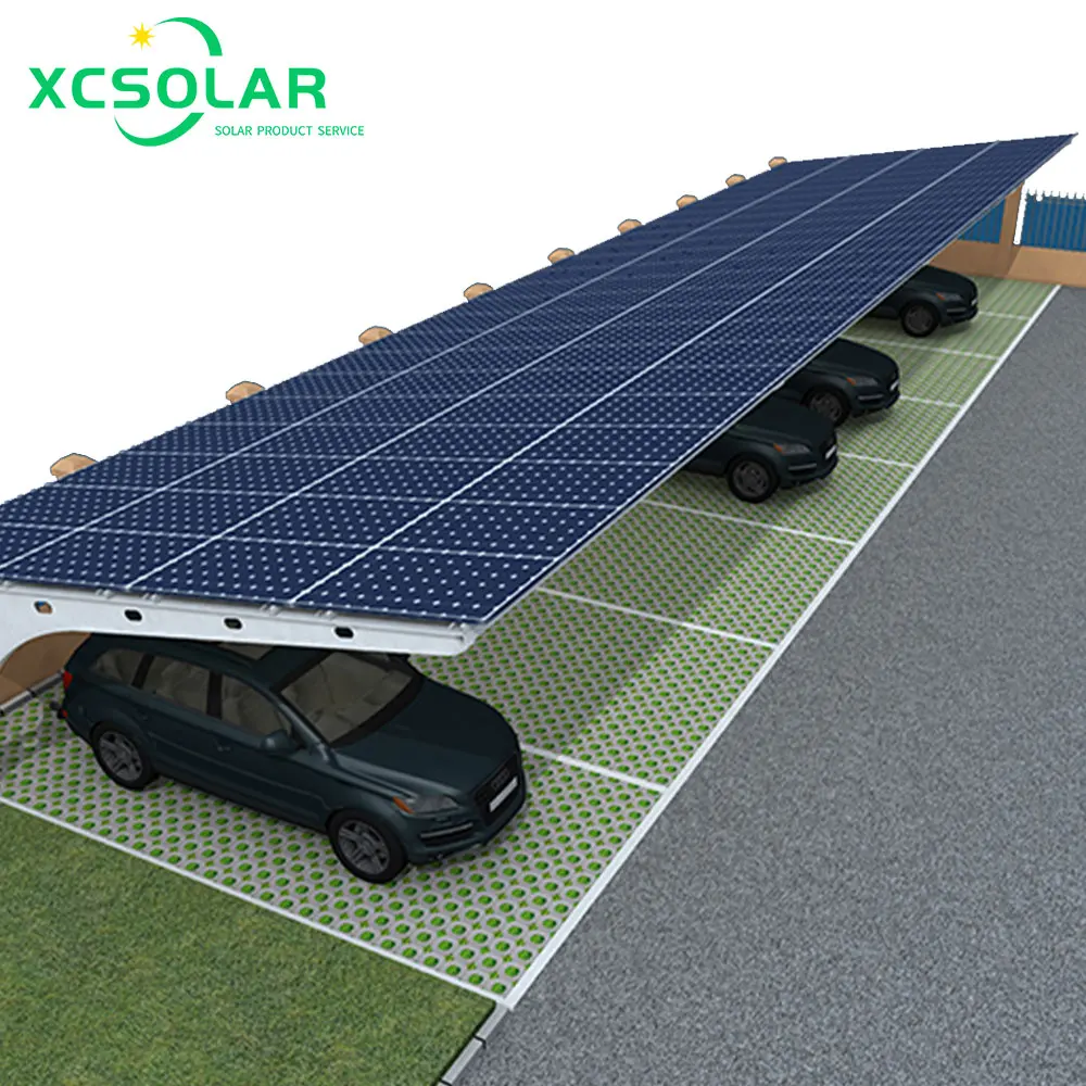 New Design Carbon Steel Solar Pv Carport Water-Proof Garage Canopy 50Kw Solar Modules Mounting Structure//