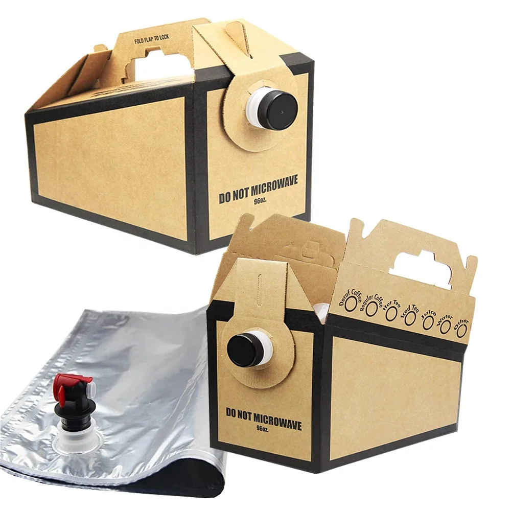 Custom Aseptic 3L 5L 10L 15L 20L Coffee Wine Syrup Juice Water Liquid BIB bag Plastic Bag In Box Dispenser with Vitop Valve