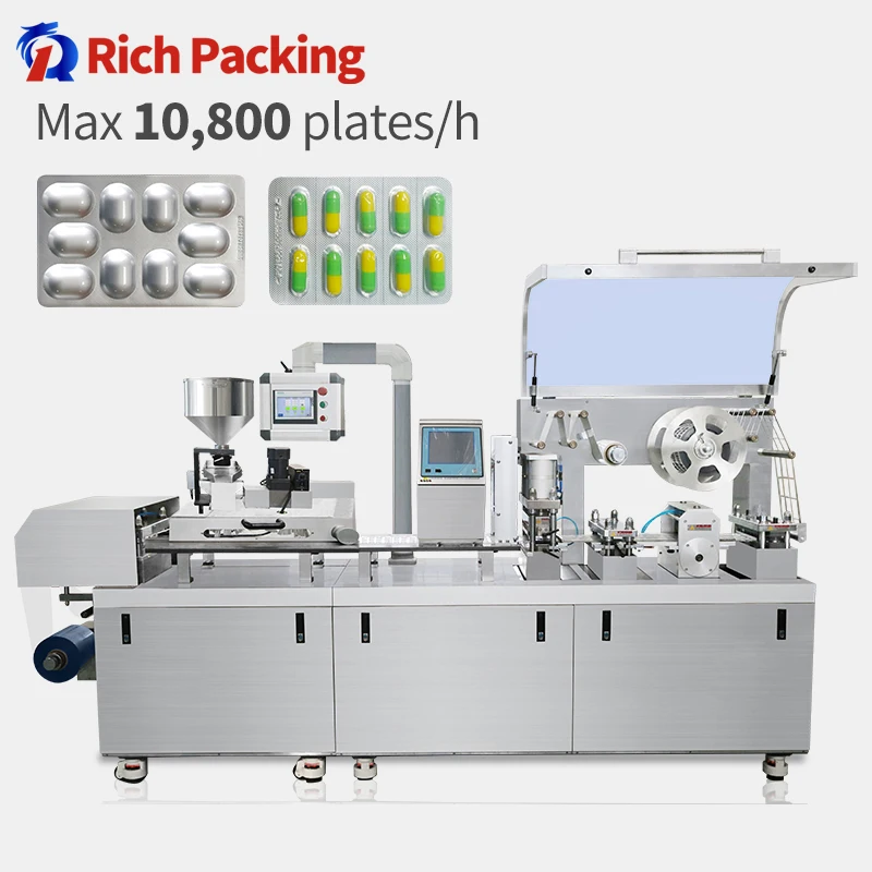 DPP Automatic Packaging Tablet Capsule Pill Flat Plate Strip Sealing Alu PVC Forming Blister Packing Machine Price For Sale