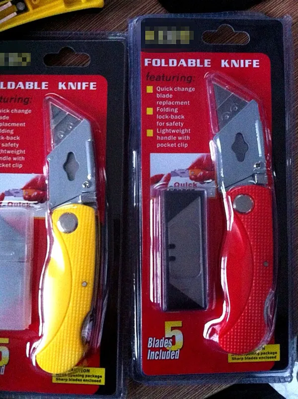 folding plastic handle paper round knife cutter
