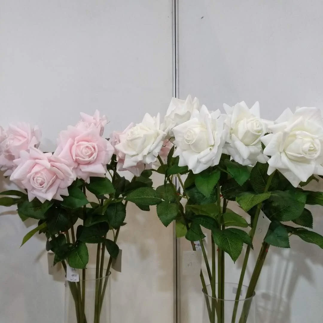 FCP1303 Lifelike single Real touch latex artificial rose flowers for sale
