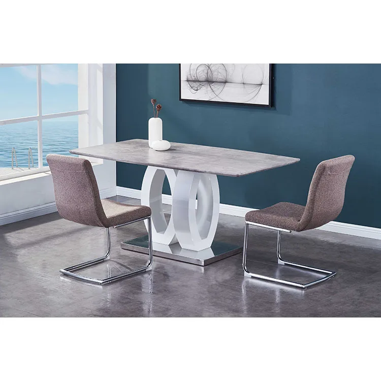 Restaurant Modern Metal And Wood Chair Sets Solid Six Seater Dining Table Set Room Designer Chairs Dinner Brown Hotel Wooden