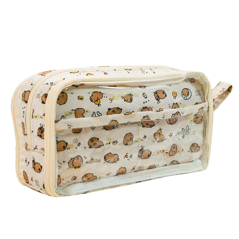 Прозрачный большой пенал для девочек