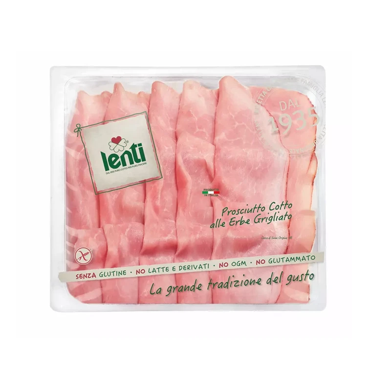 Оздоровительная пищевая продукция, приготовленная ветчина proscitto Cotto, перелизанные лотки, свиная ветчина с ароматическими травами, Произведено в Италии