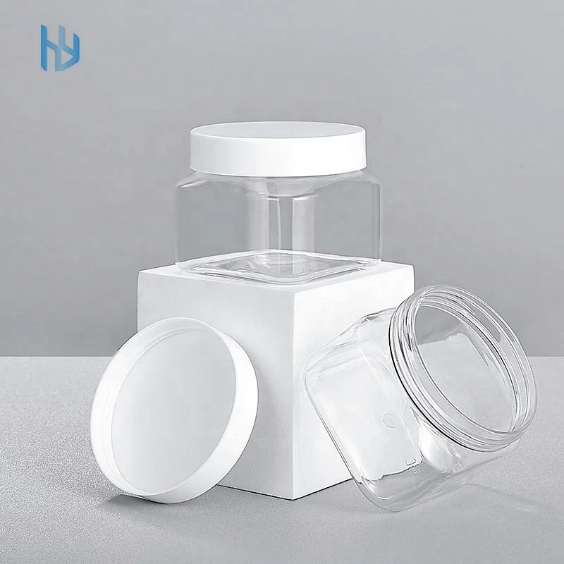 in stock 150ml PET plastic luxury empty Body Cream Jars clear lotion jars container custom logo body scrub jar