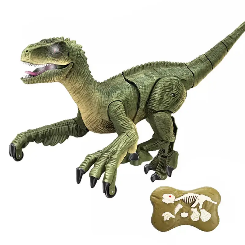 Velociraptor Model Remote Control Walking Dino Toy Jurassic Toys Intelligent Spray RC Walk Dinosaur Novelty Radio Control Toy