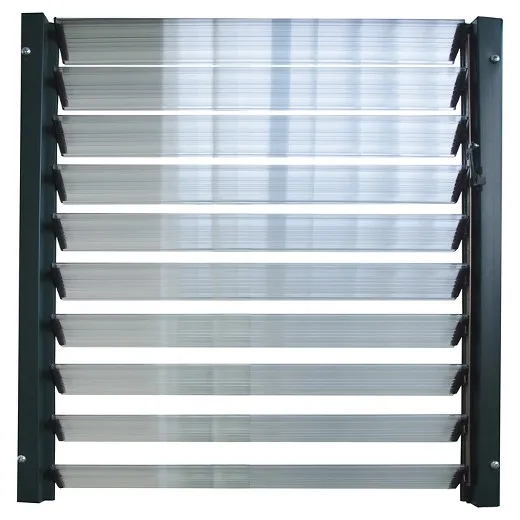 White louvre frame adjustable glass blade mirror louvre with security bar and fly screen