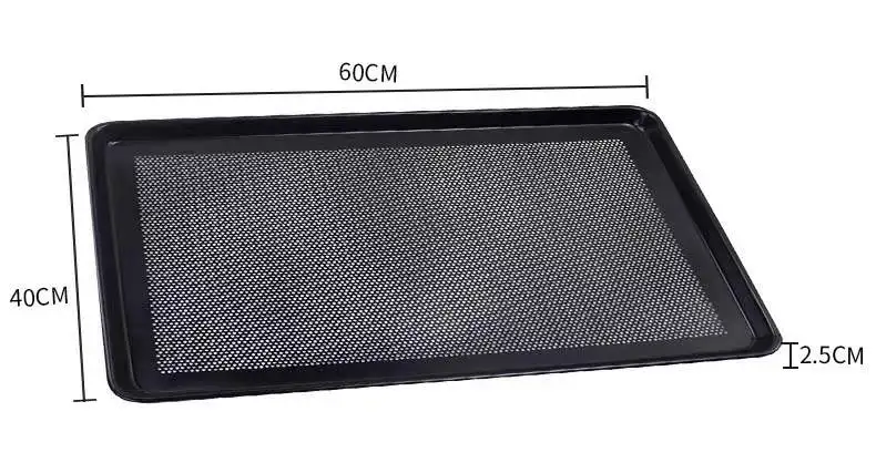 High quality 400*600*30mm aluminum non-stick perforated sheet pan cookie plate of rotary oven baking tray