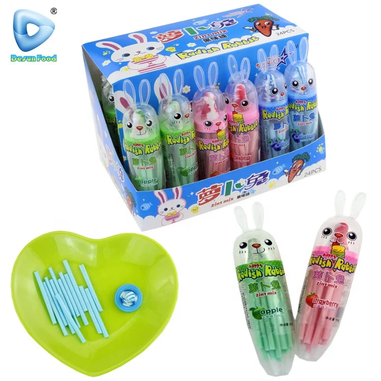 Хит продаж, цветной большой Игрушечный Кролик, жесткий леденец с cc палочкой, конфеты