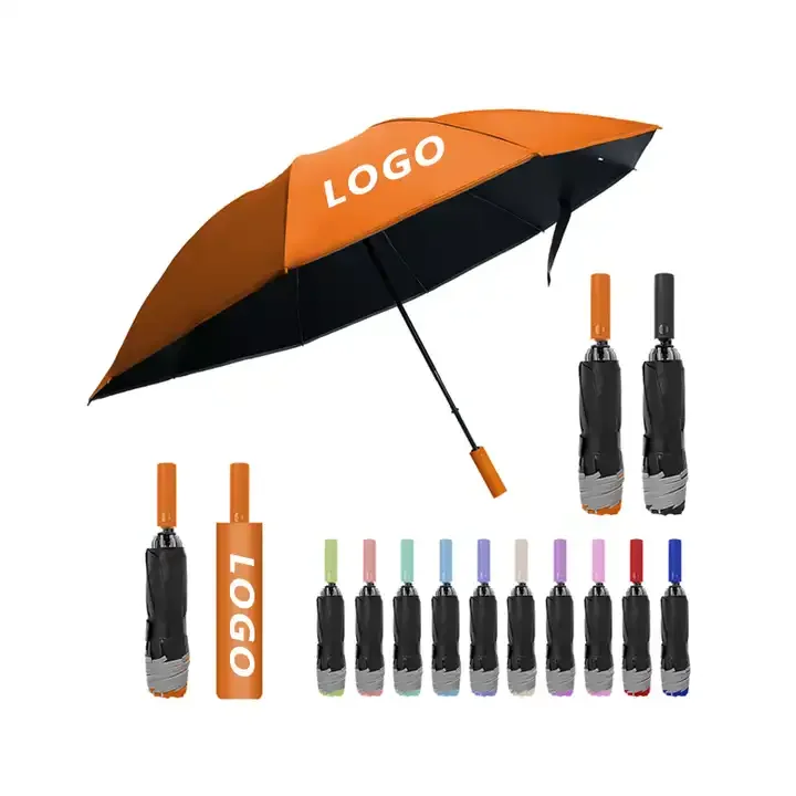 Worldwide promotional auto open advertising 2 layers double canopies auto golf umbrella gift set