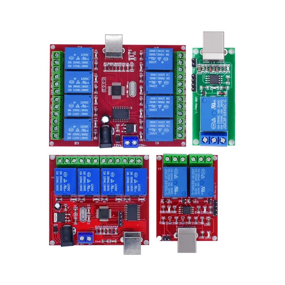 WGZX 5V 12V 1 2 4 8 Channel USB Relay Control Switch Programmable Computer For Smart Home PC Intelligent ler