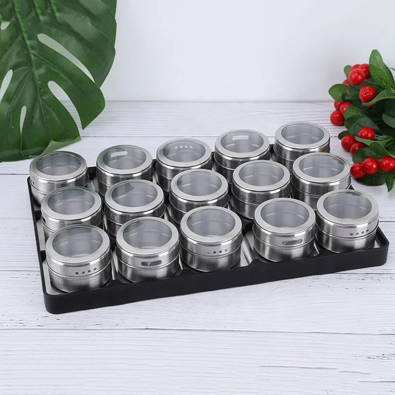 New Arrivals Silver Round Wholesale Packaging Can Magnetic Spice Tins