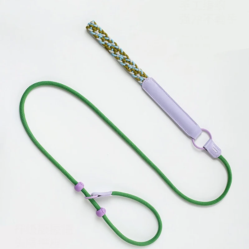 Factory Direct Supply Durable Nylon Round Dog P Leash P Chain Collar Walk Set With Style Pattern Handle For Medium Large Dog