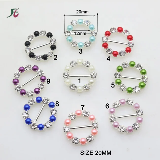 Fashion Metal Round T-Shirt Clips Buckle Rings Clip Clothes Clip Rings Lady Silk Scarf Tie Ring with Rhinestone