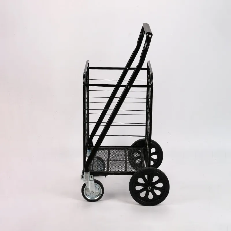Heavy Duty Rolling Grocery Shopping Cart Utility Foldable Jumbo Luggage Trolley Cart for Luggage Carrying with Strong Wheels