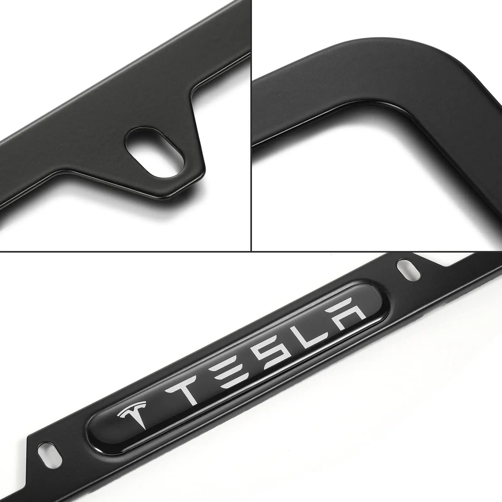 WeatherProof License Frame Car Plate Frame Metal License Plate Cover Wholesalers 2PCS License Plate Frames for Tesla