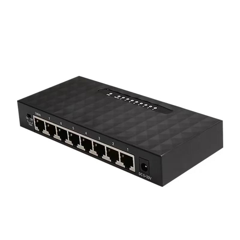 Factory OEM 8-port 100M switch 8-pin core metal interface 8-port network monitoring diversity line shunt