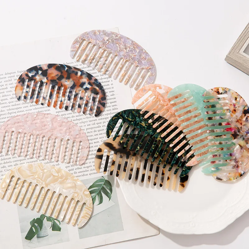 Custom Wide Tooth Hair Brush Acetic Acid Hair Comb Cellulose Acetate Comb