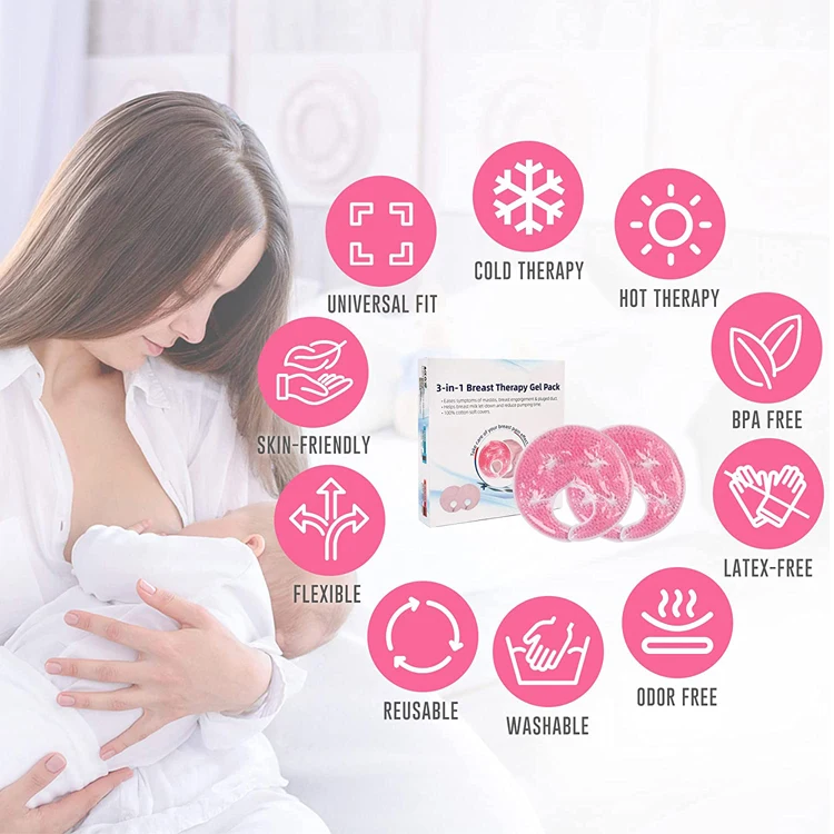 Health Care Products Custom Reusable Postpartum Breastfeeding Ice Packs with Box