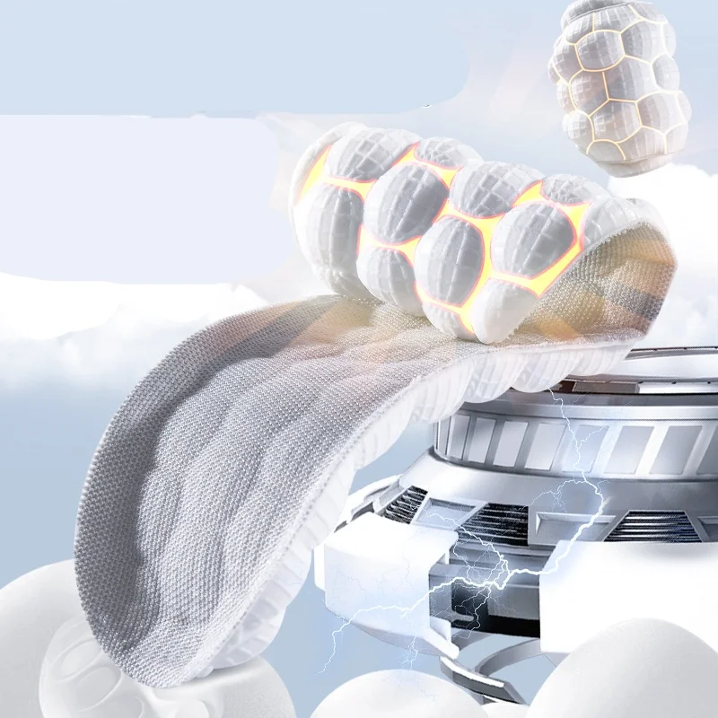 Pu Elastic Orthopedic Anti Skid Massager 4d Super Soft Running Shock Orthopaedic Breathable Insole For Casual Shoes