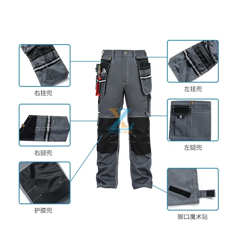 Engineer Grey Workwear Trouser men working cargo pants