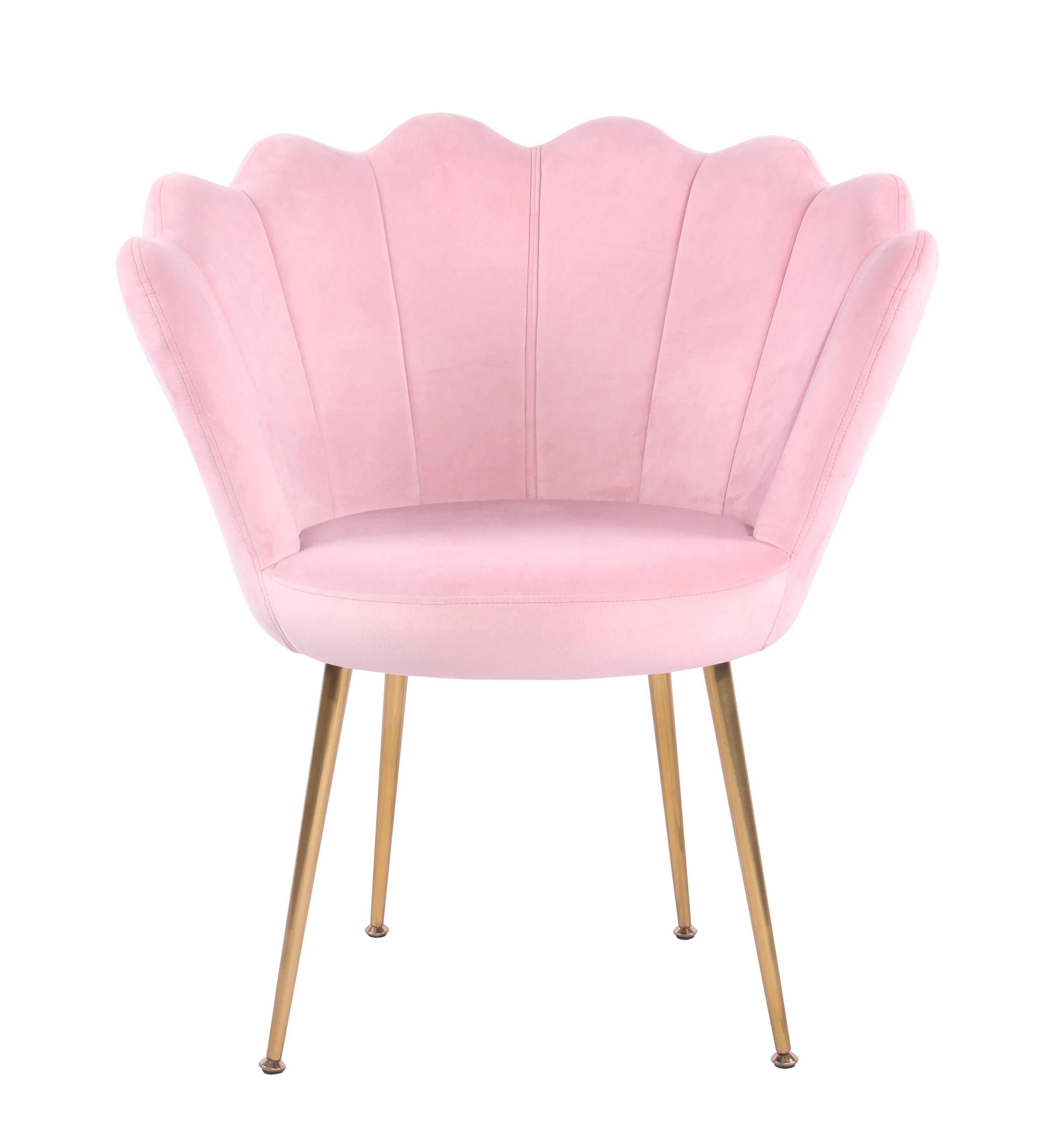 Nordic velvet beige tufted gold stainless steel leg dinning chair make up chair