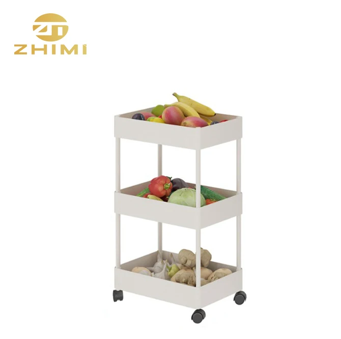 Multi-function Home Kitchen Rolling Storage Rack Shelf Plastic Ttrolley Cart on Wheels