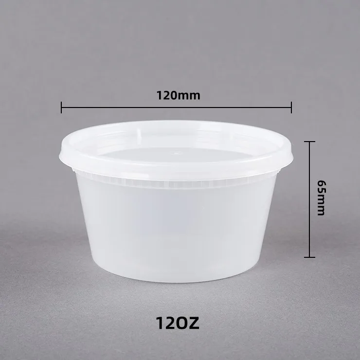 Microwave safe pp soup cup 12oz 16oz/24oz/32oz plastic deli plastic food container 8 oz