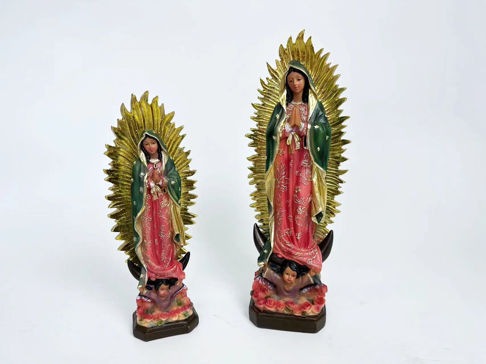 promotional virgin mary statue sculpture our lady of guadalupe resin ornament christmas crib religious gift