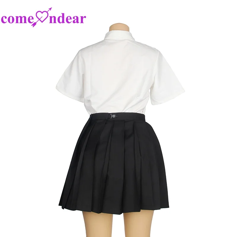 Japanese-Style School Student Uniform White Shirt Black Pleated Skirt Bow Tie Pure And Cute Erotic Lingerie Costume