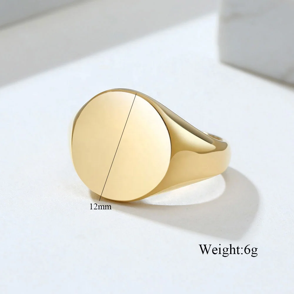 Фабричная Мода Оптовая торговля Выгравированные слова 18 k золото мужские пустые перстень кольцо для