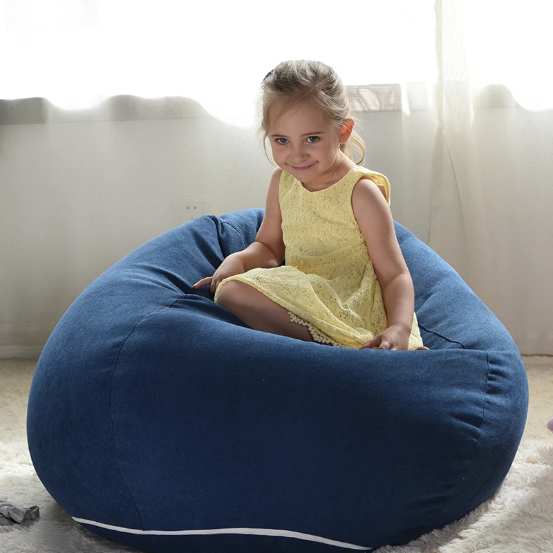 Детский Бархатный Чехол в виде бобов темно-синего цвета M